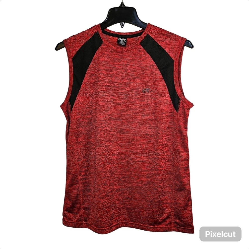 Rawlings red black men athleisure dri-fit tank top jersey size M US